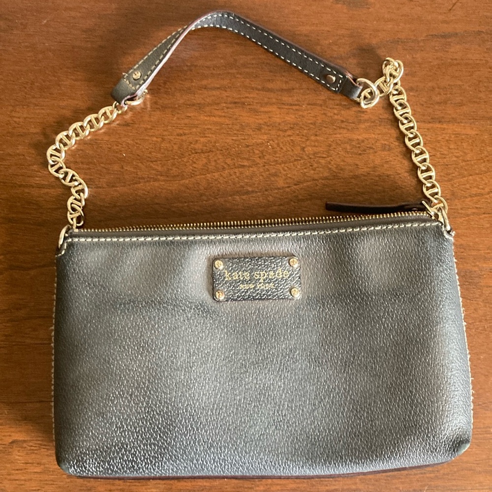 Kate Spade Silver Mini Purse with Gold Chain